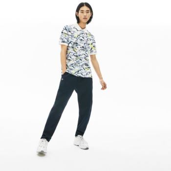 Lacoste Print Cotton Piqué Classic Fit Polo Shirt - Šortky Pánské Fialové / Žluté / Bílé | CZ-eAMX13